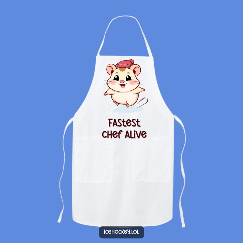 Funny Hamster Ice Skating Apron: Cook with Speed & Smiles