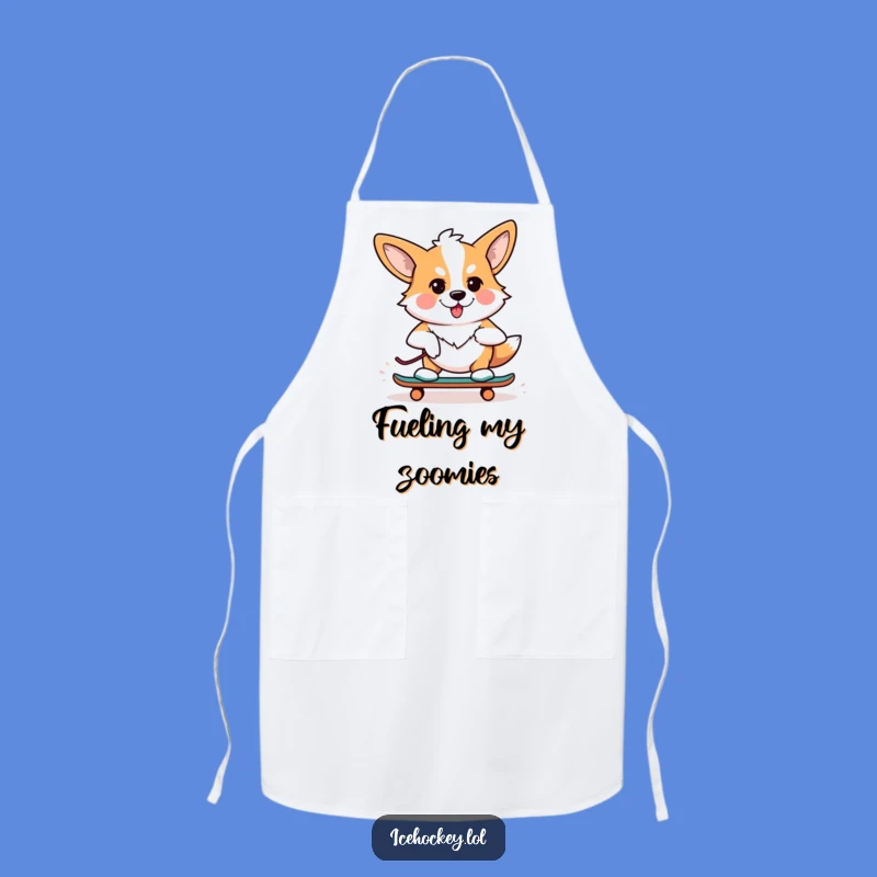 Funny Corgi Skater Apron - Hilarious Kitchen Accessory for Dog Lovers