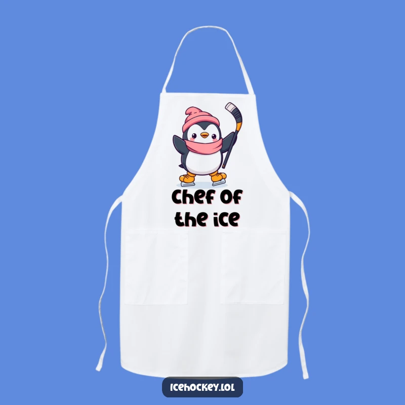Funny Penguin Hockey Apron: Cook Up Fun with a Happy Skater - Ideal Funny Chef Gift