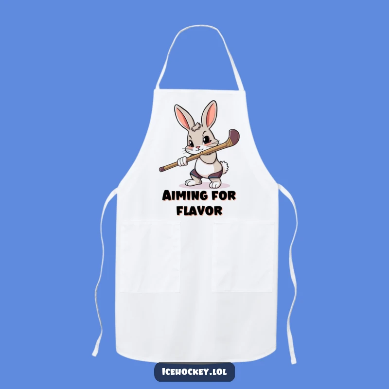 Funny Rabbit Apron - Kitchen Determined Hockey Bib, Hilarious Funny Gift
