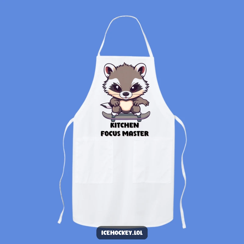 Funny Badger Ice Skating Apron: Cook with Intense Focus