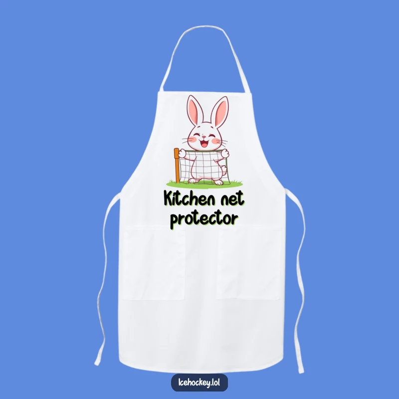 Funny Rabbit Goalie Apron: Cheerful Defender Kitchen Gift