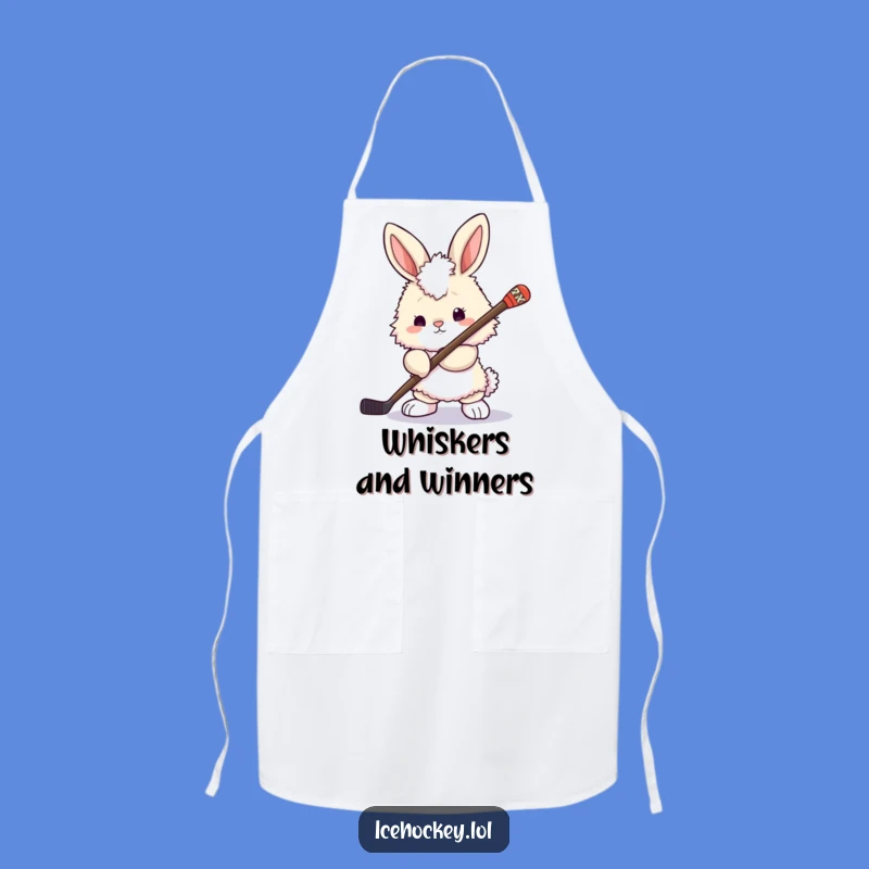 Funny Bunny Hockey Apron: Cook with Determination and Laughs!