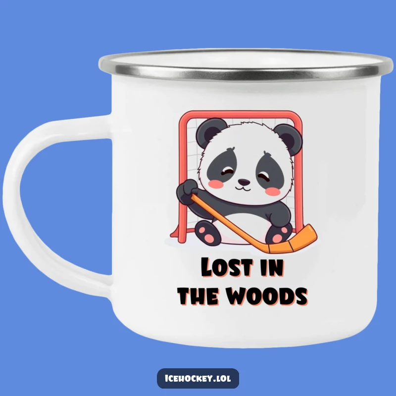 Funny Panda Hockey Camping Mug: Cozy Cub for Outdoor Adventures