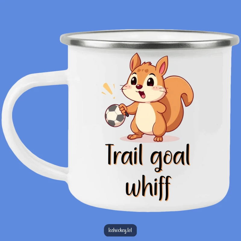 Funny Squirrel Soccer Camping Mug - Campfire Laughs Gift!