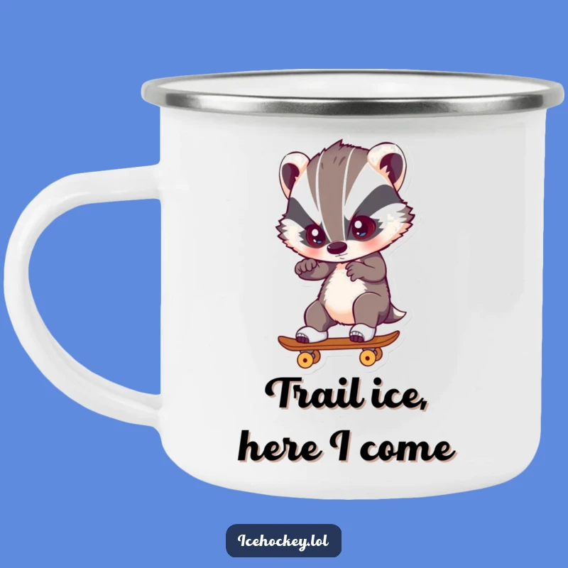 Funny Badger Skating Camping Mug: Intense Focus Adventure Gift