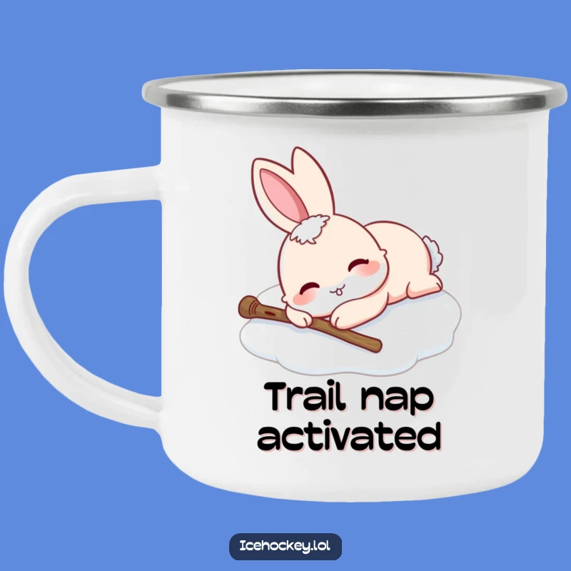 Adventure-Ready Funny Rabbit Ice Skating Camping Mug: Your Hilarious Outdoor Companion.