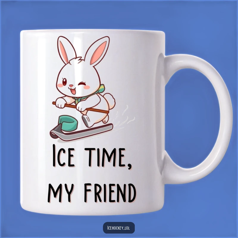 Funny Bunny Hockey Mug NHL Gift - Determined Gliding Puck Player