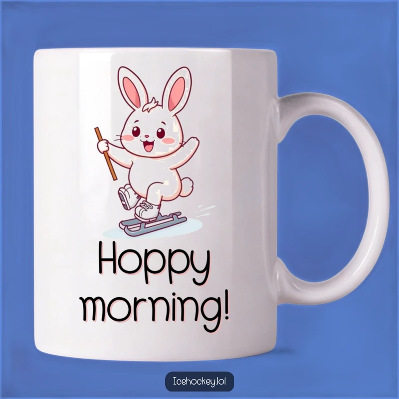 Funny Bunny Ice Skater Mug - Cheerful & Joyful, Perfect Winter Gift