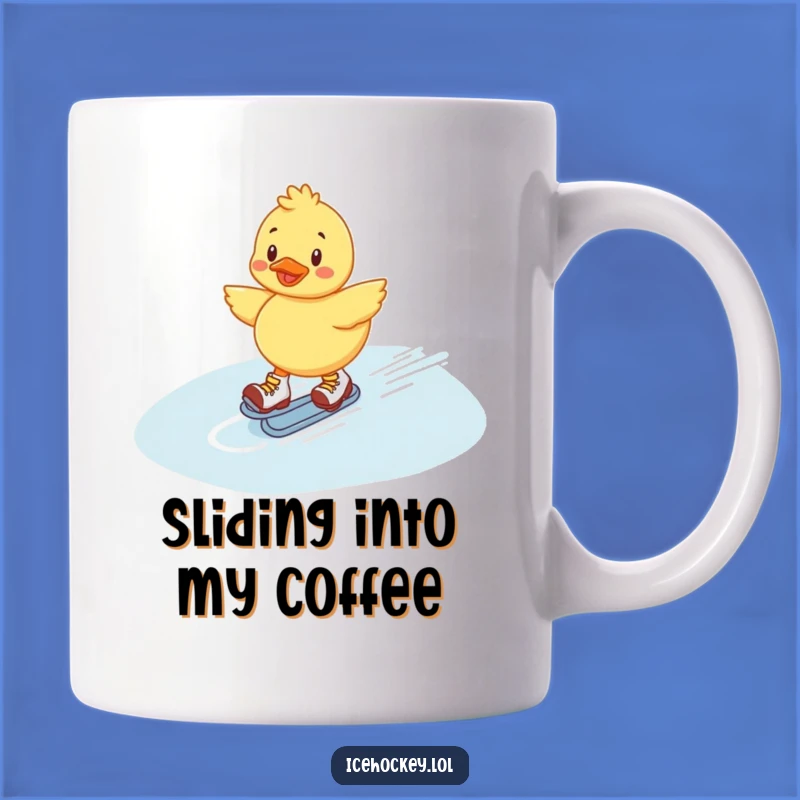 Funny Duckling Roller Skate Mug Gift: Cheerful Slider for Ice Skating and Fun
