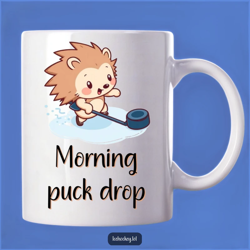 Funny Hedgehog Hockey Mug - Speedy Zipping Puck Player Gift