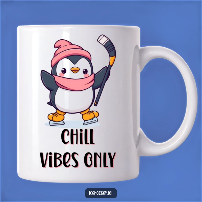 Funny Penguin Hockey Mug: Happy Skater Ready to Play - Perfect Funny Ice Hockey Gift