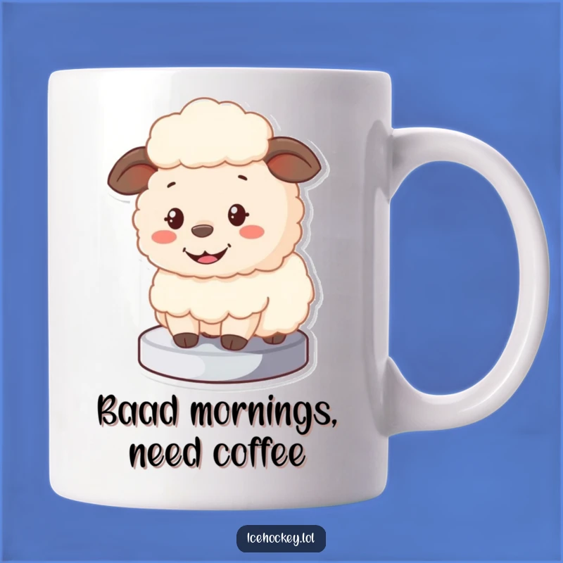 Funny Sheep Goalie Mug - Hilarious Cartoon Character Coffee Cup for Hockey Fans