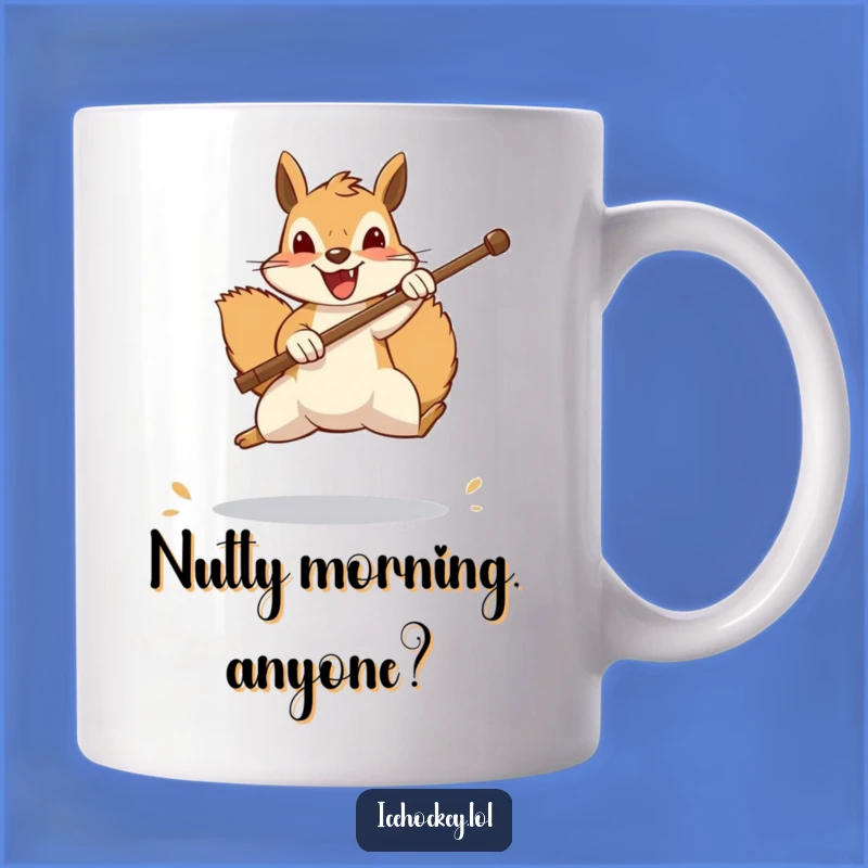 Funny Squirrel Goalie Mug: Cheerful Animal Blocking Shot, Perfect Funny Gift for Sports Fans