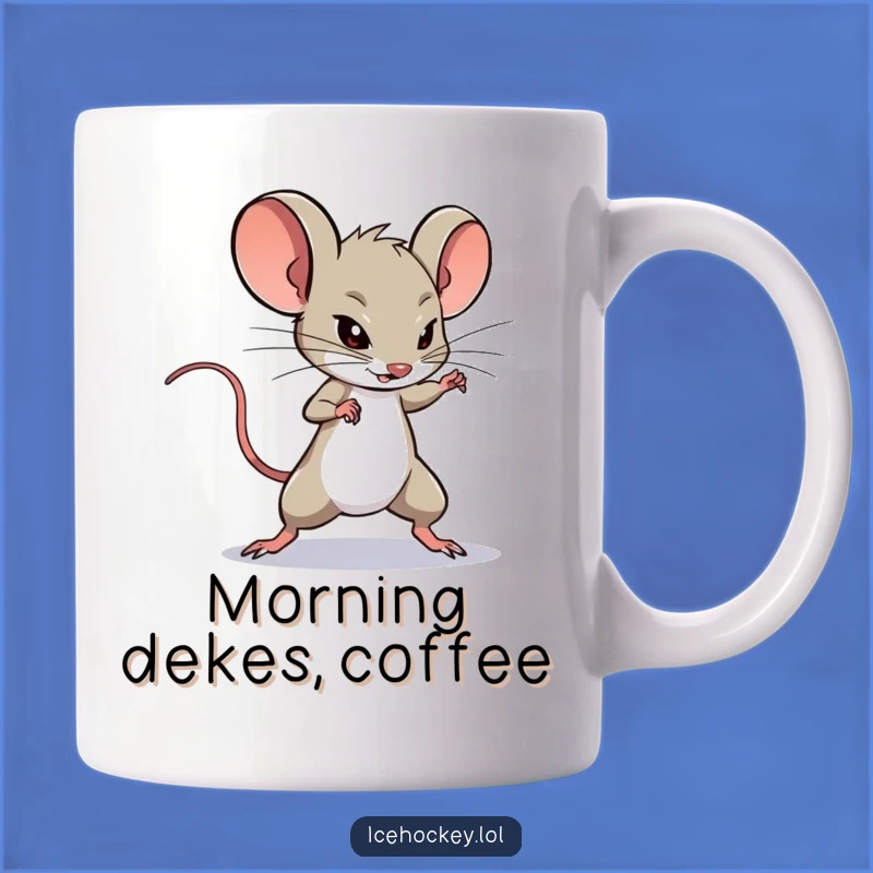 Funny Mouse Hockey Mug: Determined Deking for Trick Shot Fans Gift