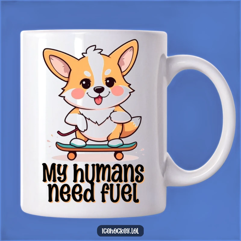 Funny Determined Corgi Skater Mug - Hilarious Pet Gift for Corgi Lovers