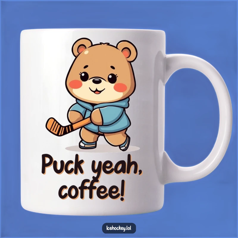 Funny Bear Hockey Mug - Determined Stick-Handler Coffee Cup, Perfect Funny Gift