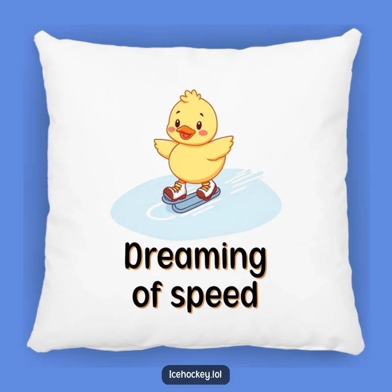 Funny Duckling Pillow: Cheerful Roller Skater Cushion for Cozy Fun