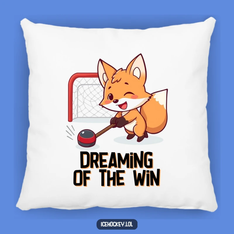Funny Fox Hockey Pillow: Determined Shot Pillow - Comfy & Hilarious Funny Gift