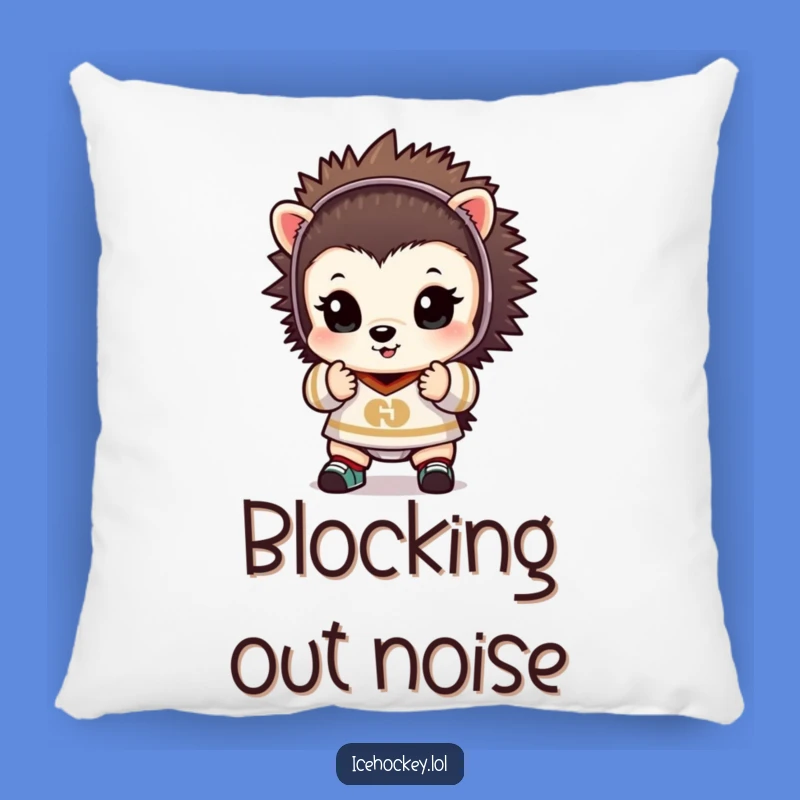 Funny Hedgehog Goalie Pillow: Cozy Cushion with a Spiky Defender's Charm