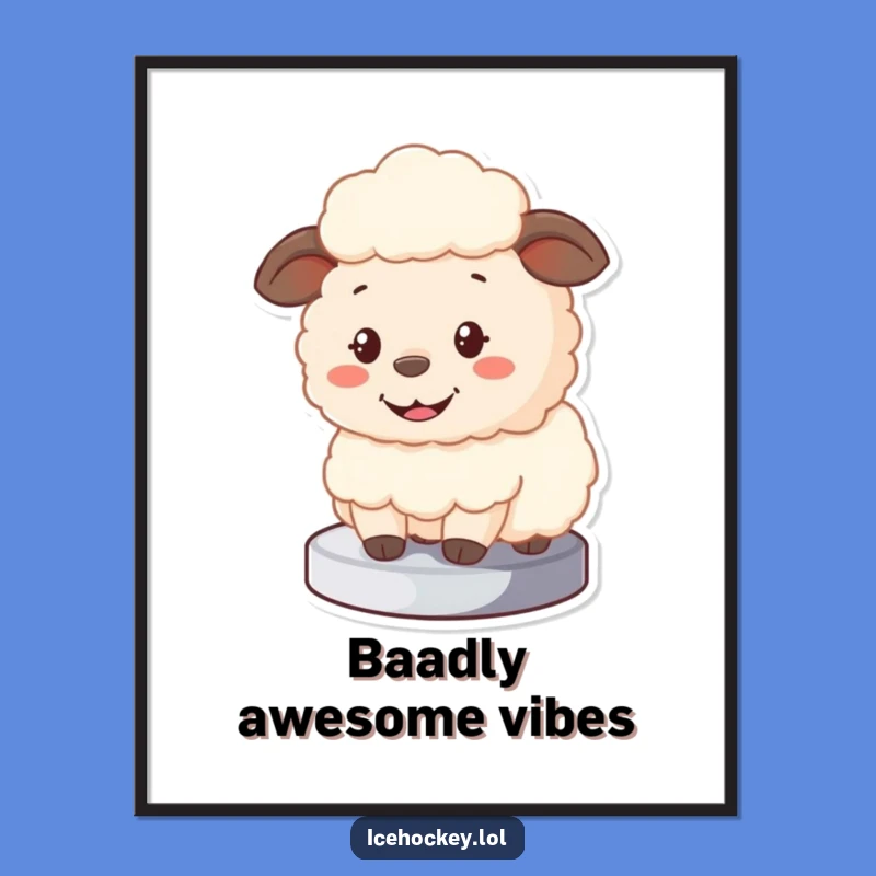 Funny Sheep Goalie Digital Print - High-Resolution Cartoon Art for Sports Fans