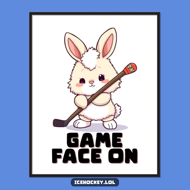 Funny Bunny Hockey Digital Art: Hilarious Determination for Your Walls!