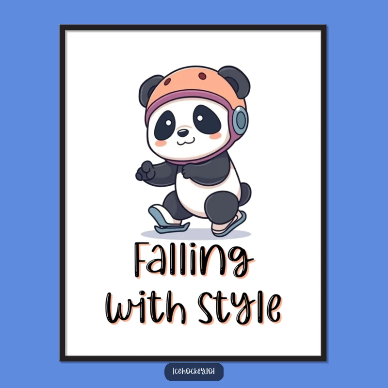 Funny Panda Skater Digital Art: Hilarious Tumbles for Your Walls!