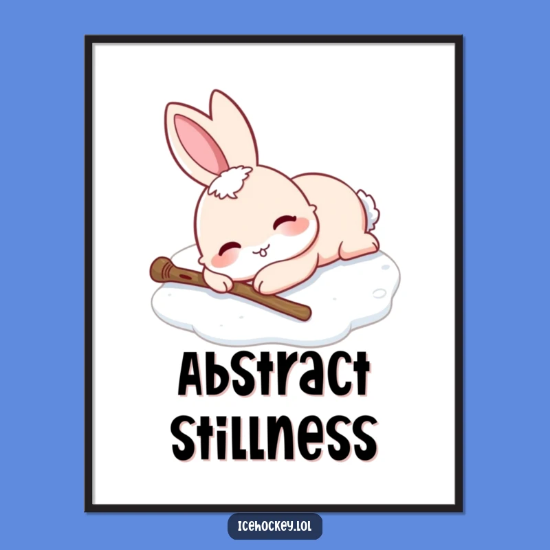 Funny Rabbit Ice Skating Digital Print: Instant Wall Art with Charm.