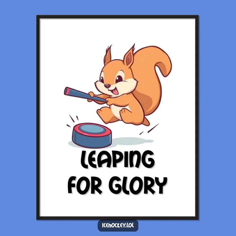 Funny Squirrel Hockey Digital Art: Hilarious Saves for Your Walls!