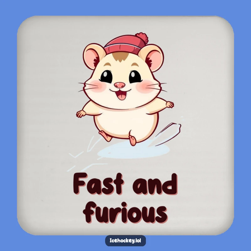 Funny Hamster Ice Skating Coaster: Protect Tables with Speed