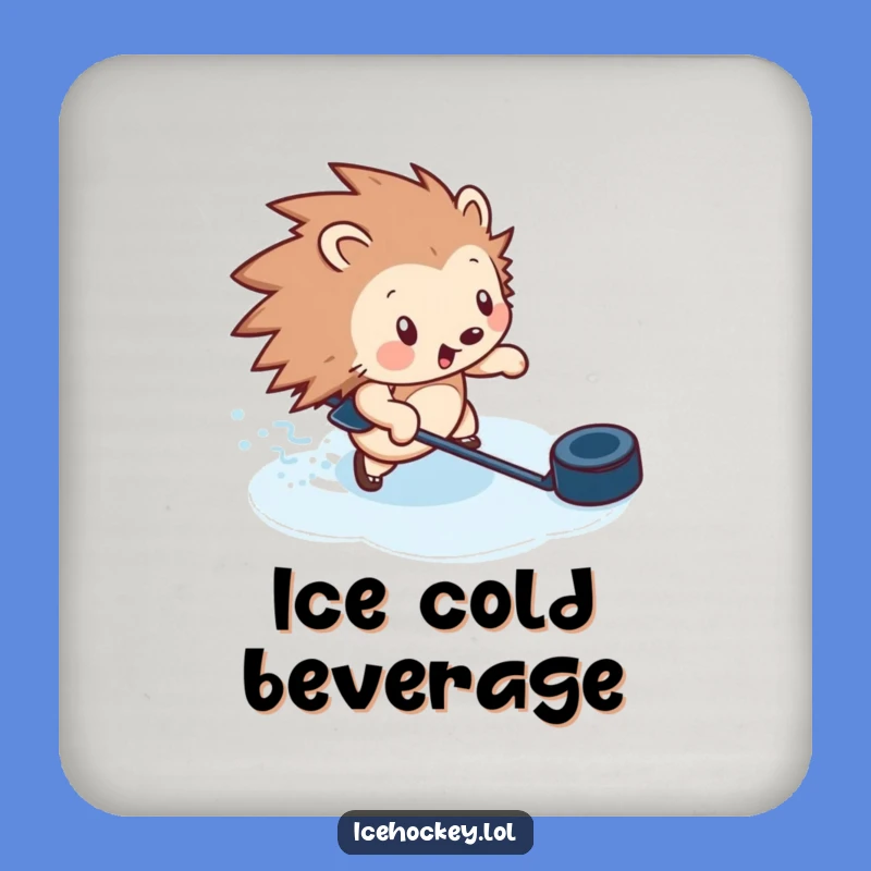 Funny Hedgehog Hockey Coaster - Protect Surfaces with Puck Power