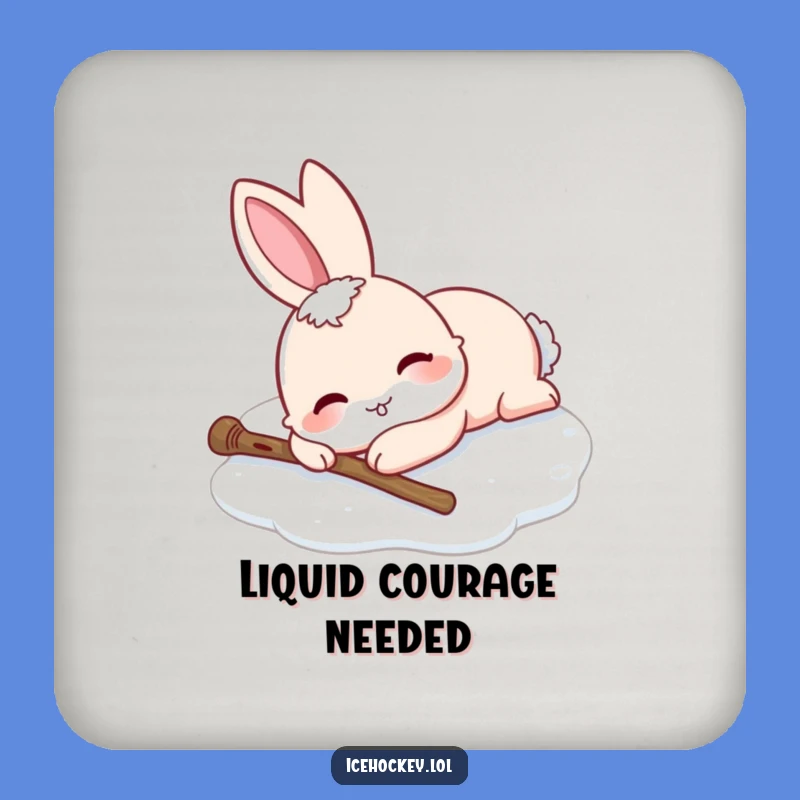 Funny Rabbit Ice Skating Drink Coaster: Protect Surfaces with Smiles.