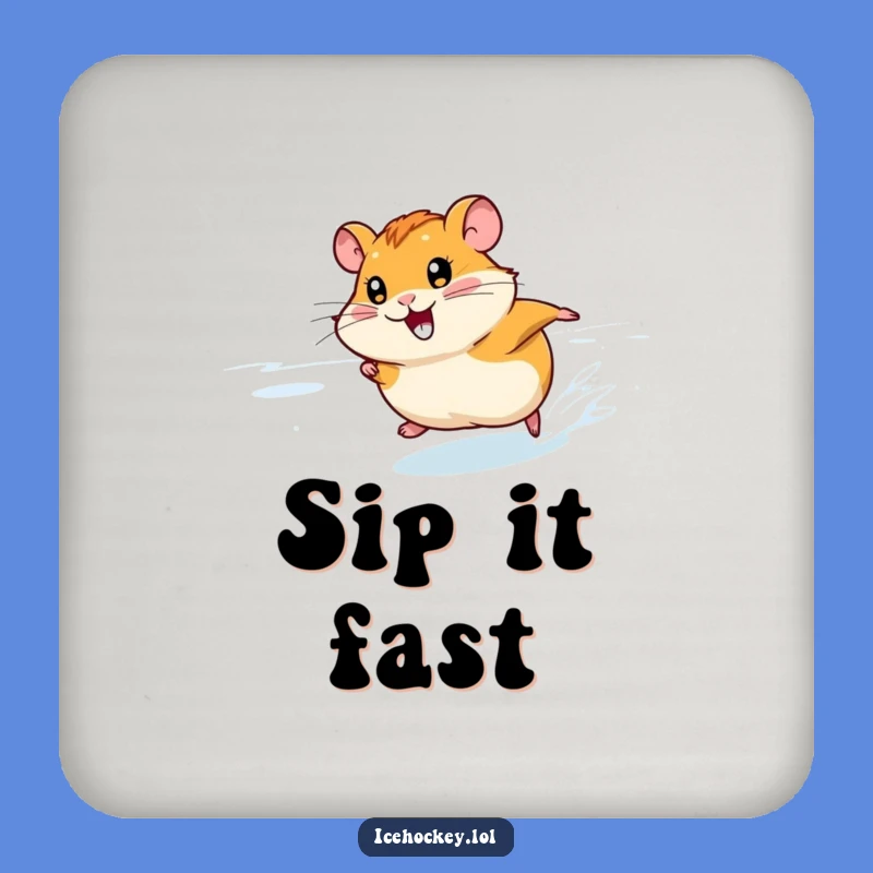 Funny Hamster Ice Coaster: Protect Surfaces with Speedy Art