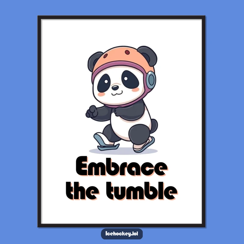 Funny Panda Skater Poster: Hilarious Wall Art for a Good Laugh!