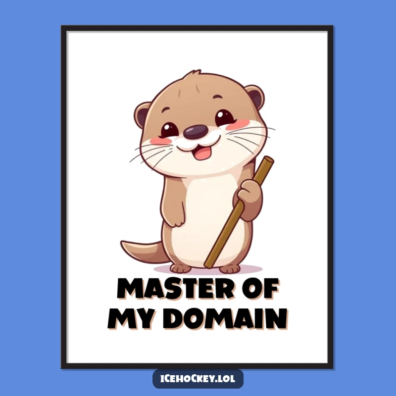 Funny Otter Ice Hockey Poster: Hilarious Art for Sports Fans.