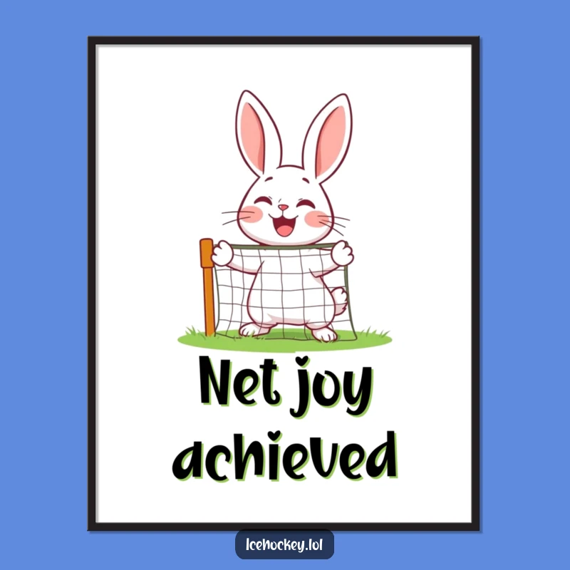 Funny Rabbit Goalie Poster: Joyful Defender Wall Art, Gift
