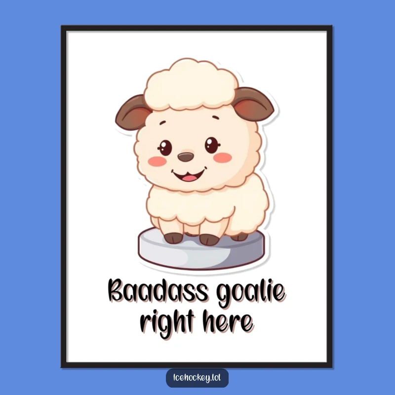Funny Sheep Goalie Poster - Amusing Cartoon Art for Sports Fans' Decor