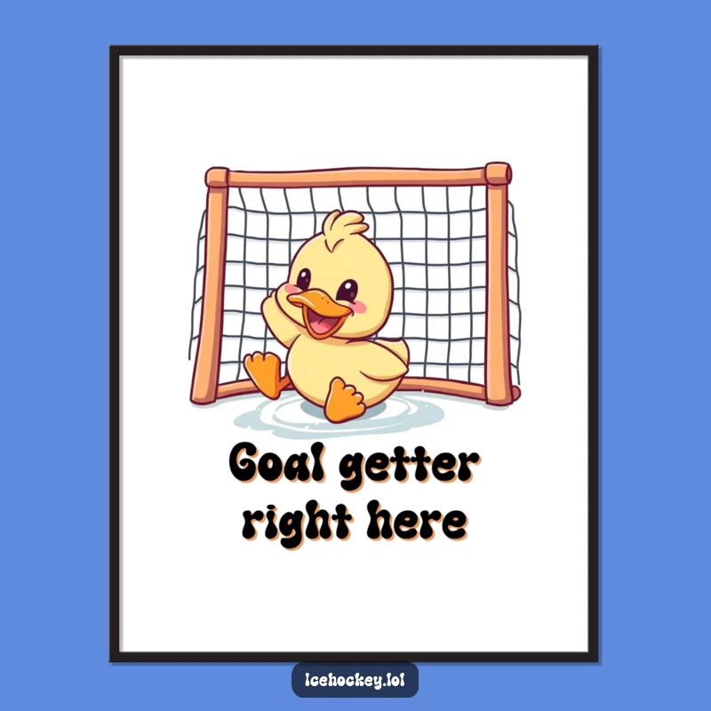 Funny Duck Hockey Poster: Hilarious Wall Art for the Ultimate Fan!