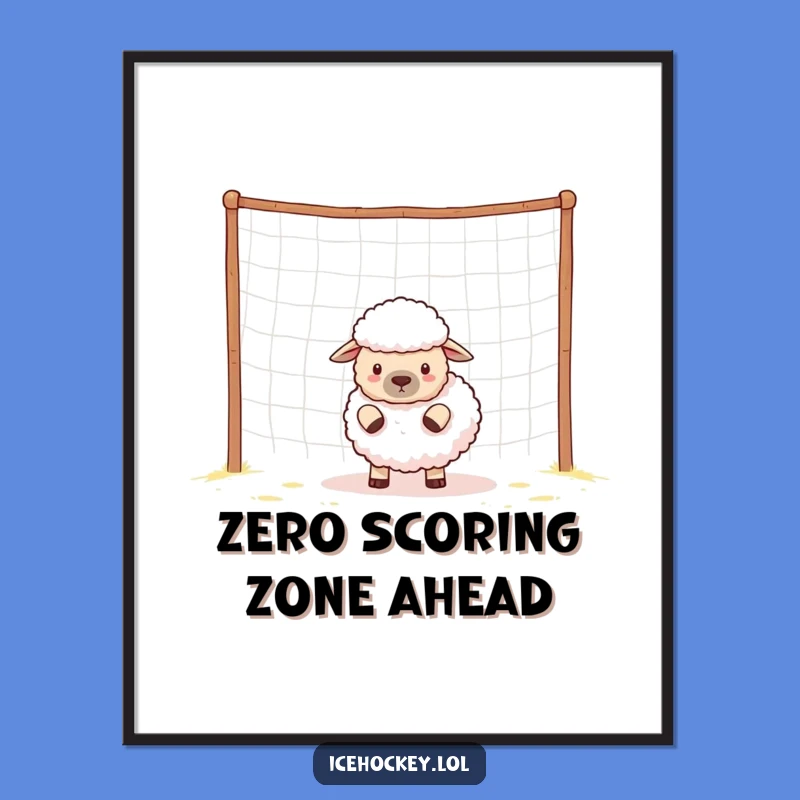 Funny Sheep Goalie Poster Print - Hilarious Soccer Art for Wall Decor