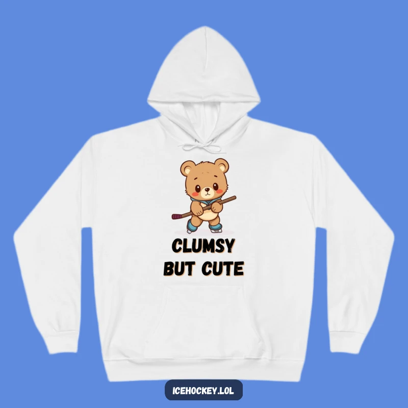 Funny Bear Cub Hockey Hoodie: Big Stick Energy - Cozy & Funny Gift