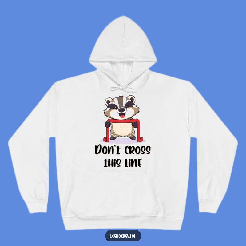 Funny Badger Hockey Hoodie: Cozy Warmth from a Fierce Goalie - Ideal Funny Gift