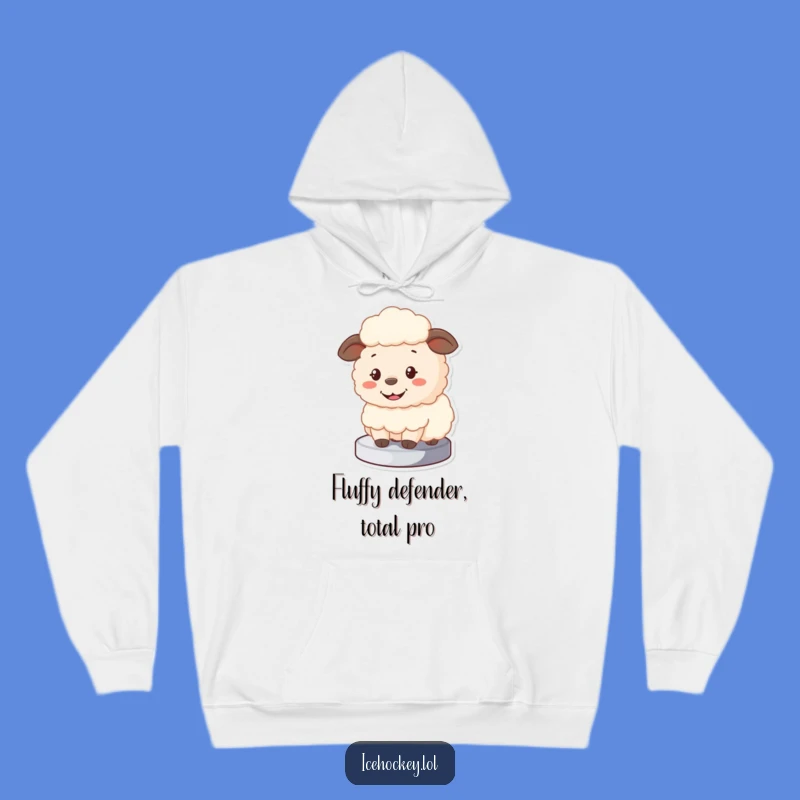 Funny Sheep Goalie Hoodie - Cozy Cartoon Character Sweatshirt for Winter Sports