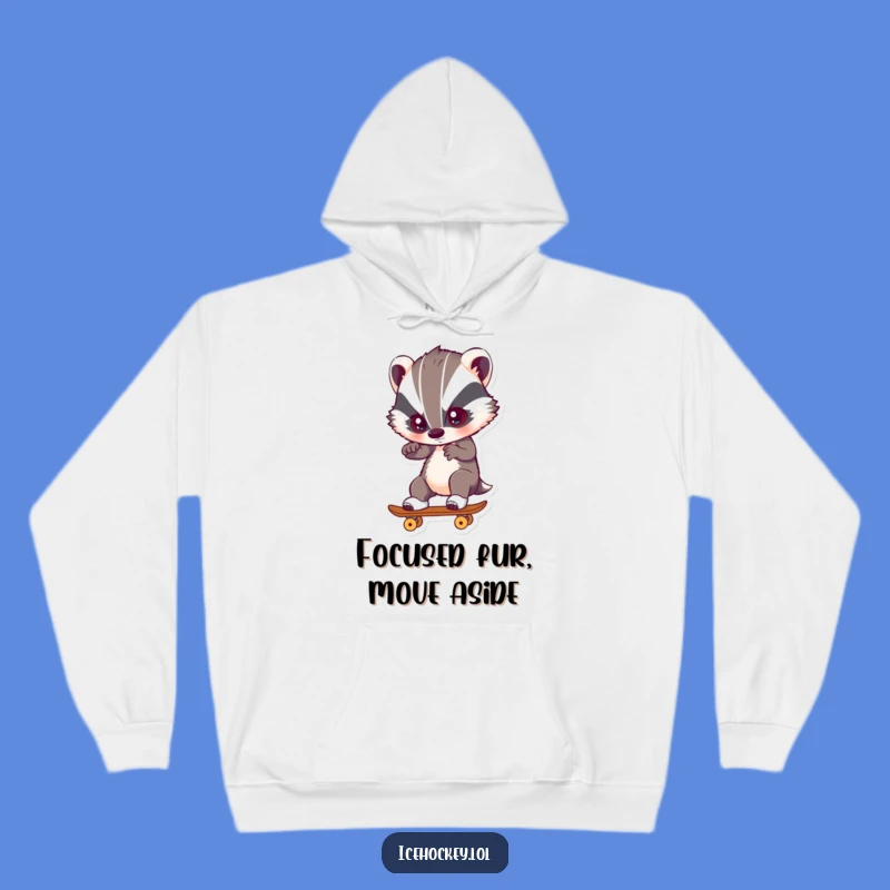 Funny Badger Skating Hoodie: Stay Warm with Intense Focus Gift