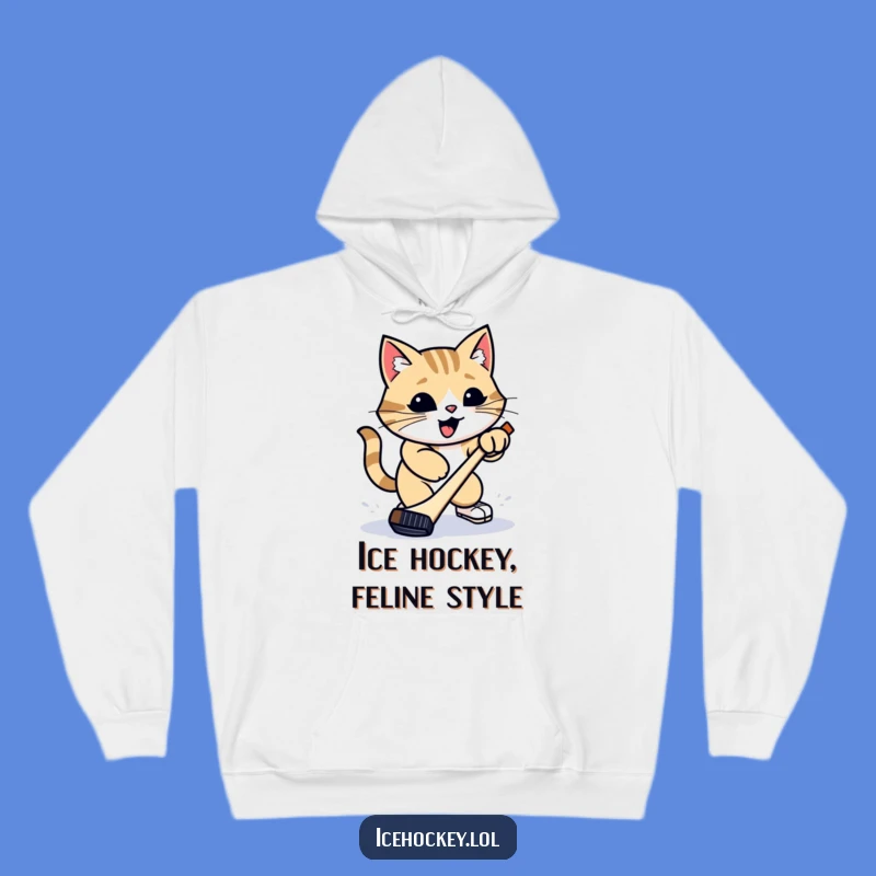Funny Cat Hockey Hoodie: Cozy Proud Feline Slap Shot Gear
