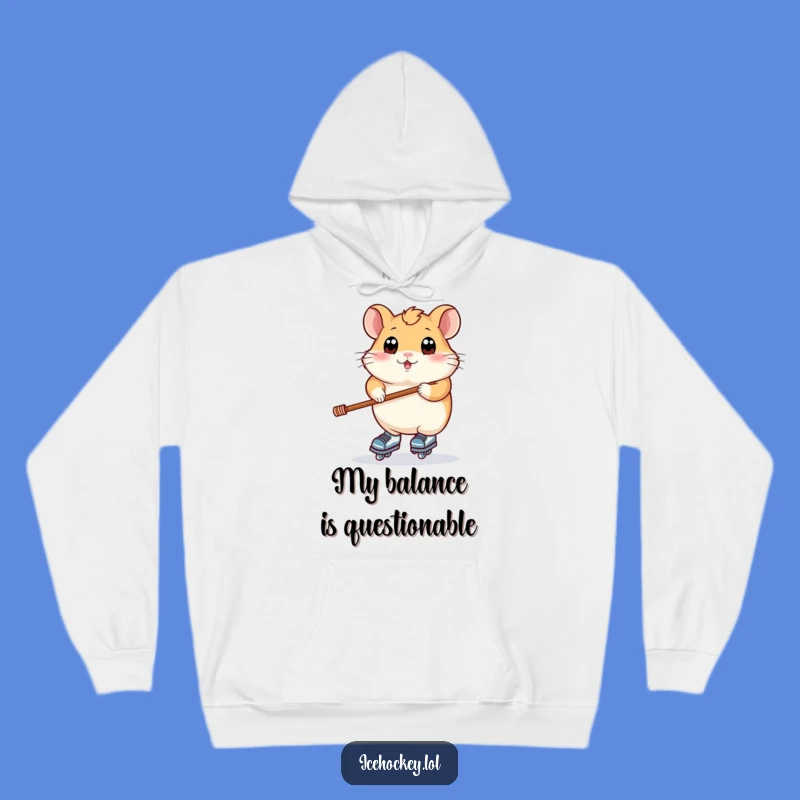 Funny Hamster Skater Hoodie: Cozy Rodent Balancing Sweatshirt for Winter