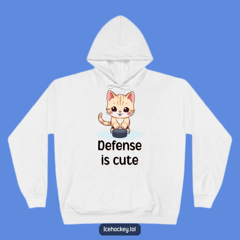 Funny Kitten Hockey Hoodie: Goalie Paws - Cozy & Cute Funny Gift