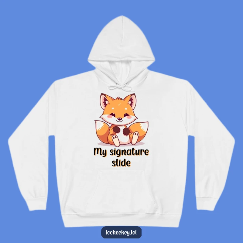 Funny Fox Hoodie - Cozy Playful Hockey Sweatshirt, Great Funny Gift