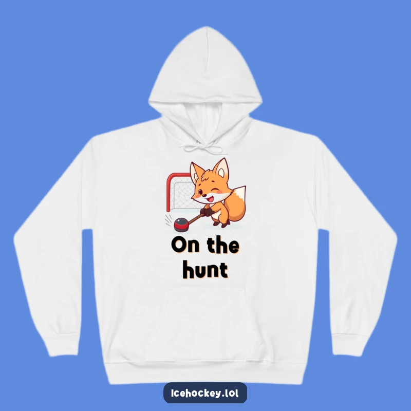 Funny Fox Hockey Hoodie: Brave Goalie Shot - Cozy & Hilarious Funny Gift