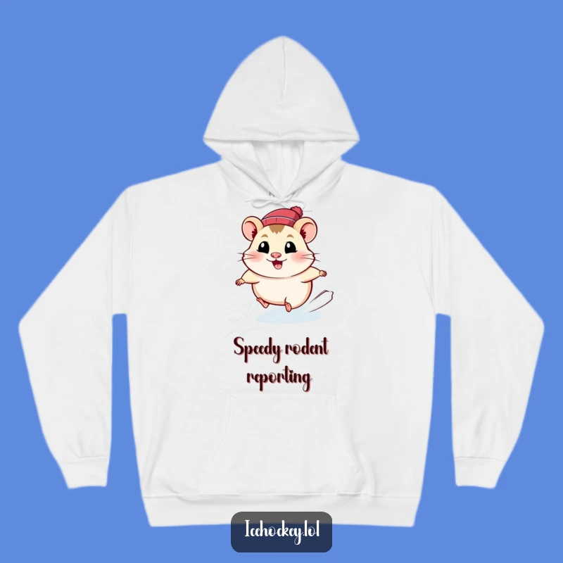 Cozy Funny Hamster Ice Skating Hoodie: Warmth & Speed Gift