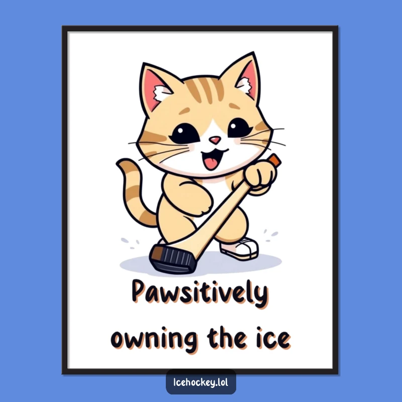 Cat Slap Shot Free Printable Wall Art, Hilarious Downloadable Decor Gift